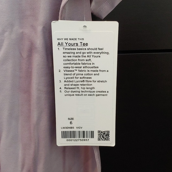NWT Lululemon All Yours Tee *Spray - Picture 6 of 8